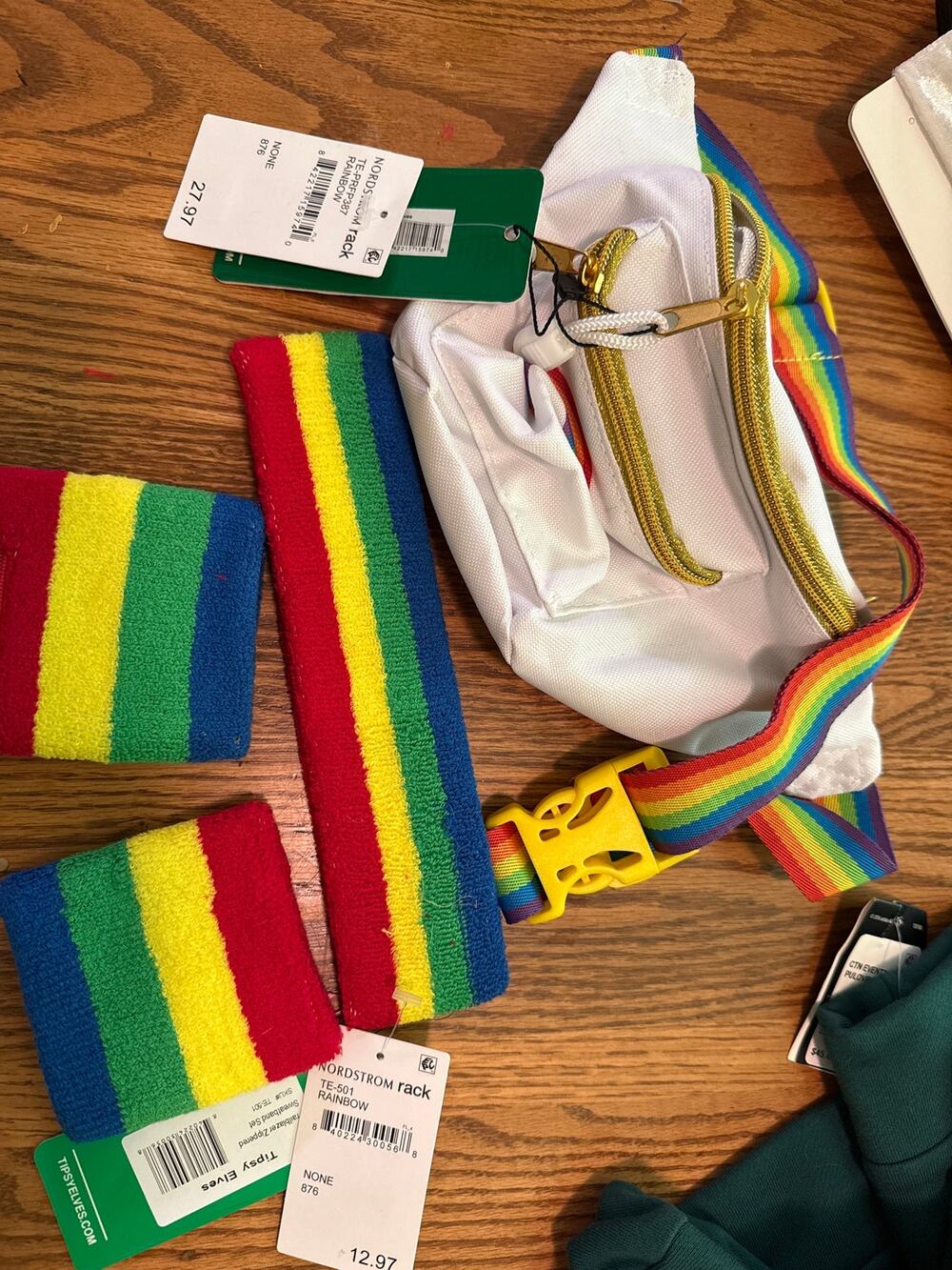 Tipsy Elves Pride Rainbow Fanny Pack & Sweatband Set
